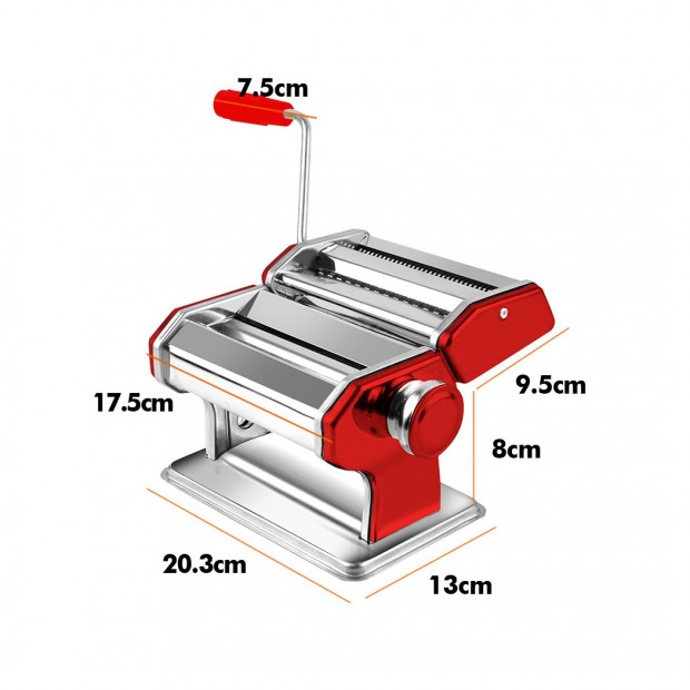 150mm Stainless Steel Pasta Making Machine Noodle Maker Red Image 3