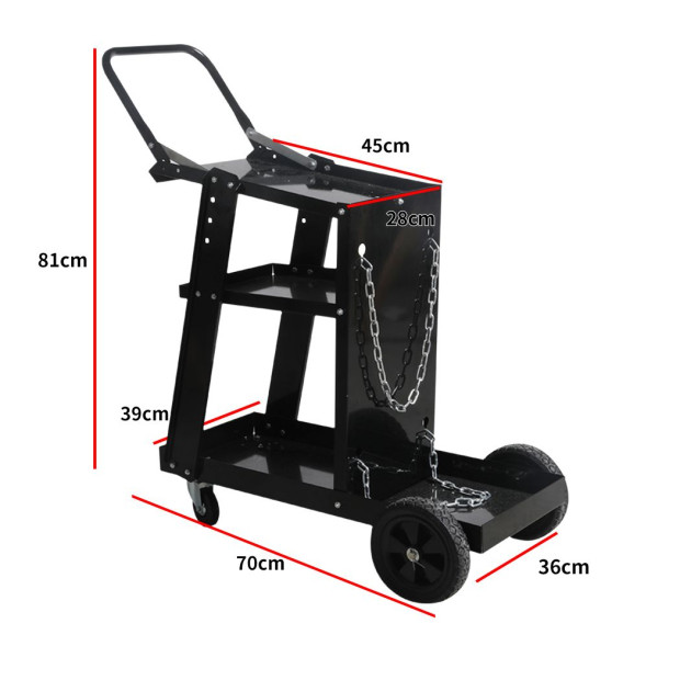 Welding Cart Heavy Duty MIG TIG ARC Welder Trolley Storage Shelves Image 3