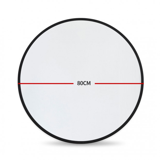 Wall Mirror Round Shaped Bathroom Makeup Mirrors Smooth Edge 80CM Image 3