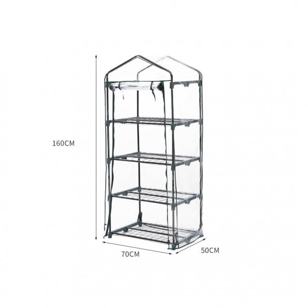 4 Tier Mini Greenhouse Garden Shed PVC Cover Film Frame Green House Image 3