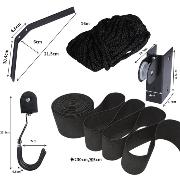 54KG Kayak Hoist Bike Ladder Lift Pulley System Garage Storage Rack Image 4