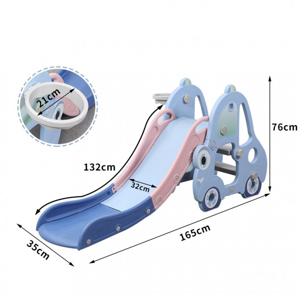 Kids Slide 135cm Long Basketball Activity Center Toddlers Play Set Toy Image 3