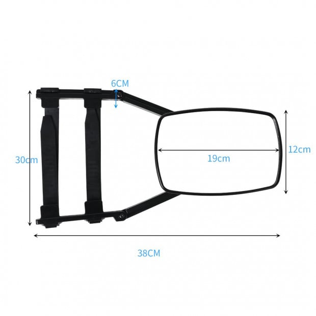 2x Towing Mirrors Caravan Universal Fit Clamp Multi Trailer Vehicle Image 3
