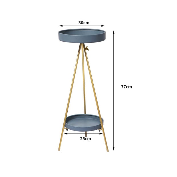 Plant Stand 2 Tiers Outdoor Indoor Metal Flower Pots Rack Garden Gold Image 3