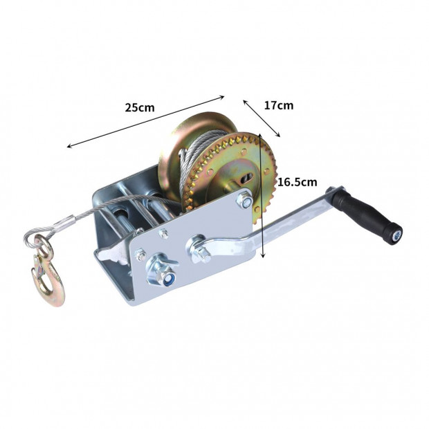 2000KGS Hand Winch Puller Heavy Duty 4WD Boat Cranking Steel Cable Image 3