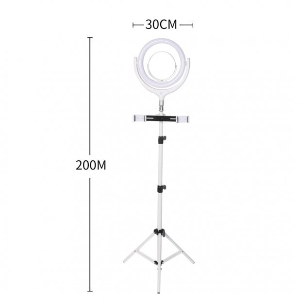 LED Ring Light with Tripod Stand Phone Holder Dimmable Studio Lamp Image 3