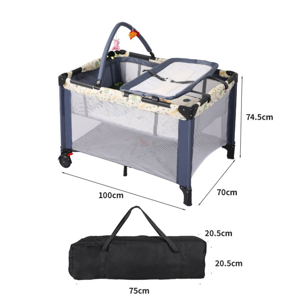 Baby Cot Bed Crib Bassinet Safety Rails Bumper Fence Foldable Travel Image 3