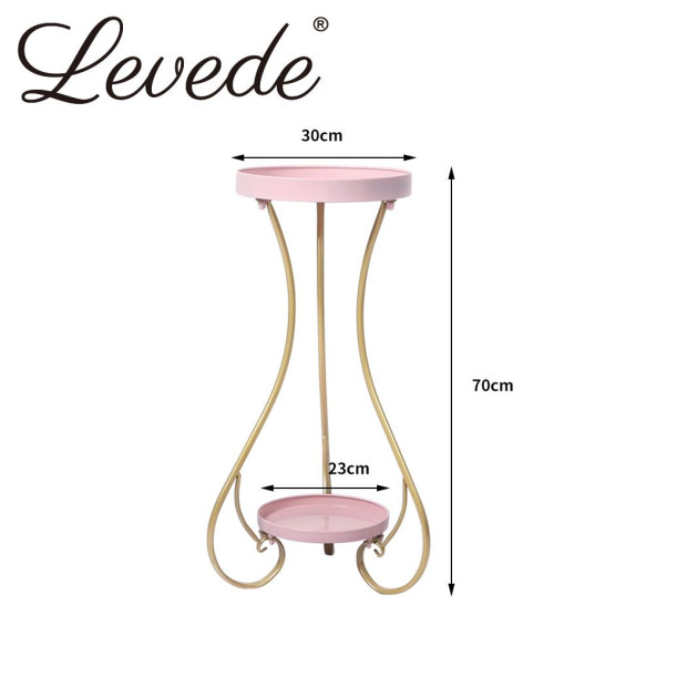 Plant Stand 2 Tiers Outdoor Indoor Metal Flower Pots Garden Shelf Image 3