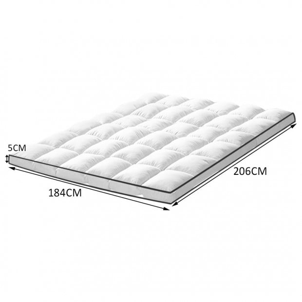 Bedding Luxury Pillowtop Mattress Topper Mat Pad Protector Cover King Image 3