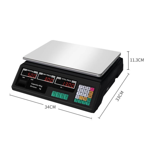 Commercial Digital Kitchen Scales 40KG Food Weight Electronic Scale Image 3