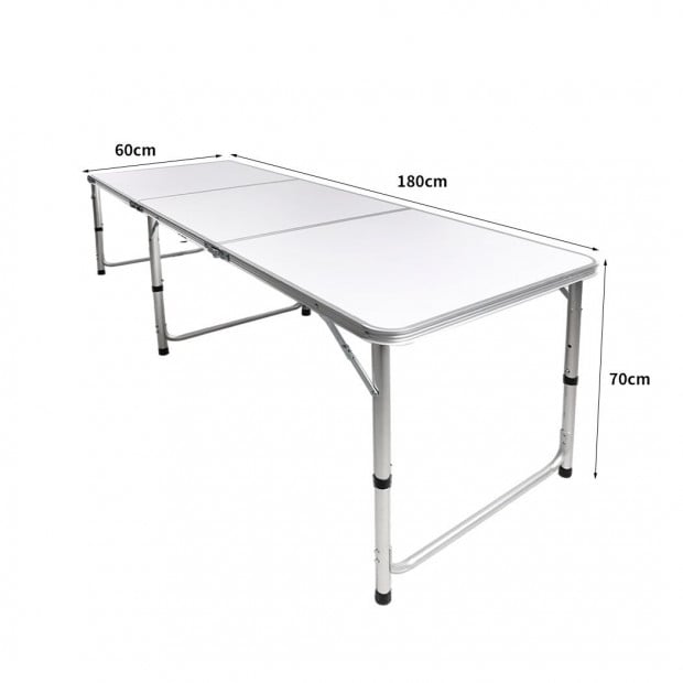 Folding Camping Table Aluminium Portable Outdoor Foldable Tables 180cm Image 3