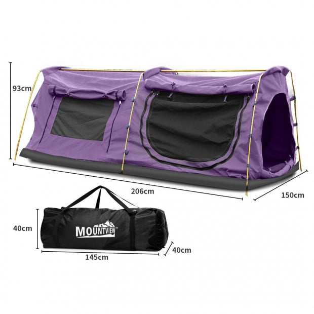 Mountview Double King Swag Camping Swags Dome Tent Hiking Purple Image 3