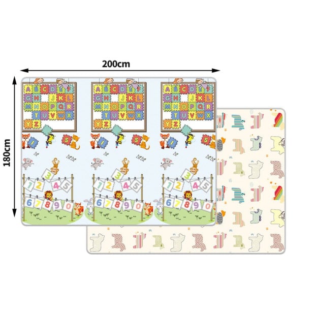 Kids Play Mat Baby Crawling Pad Floor Foldable XPE Foam Non-slip Zoo Image 3