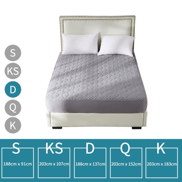 Mattress Protector Topper Bamboo Charcoal Pillowtop Waterproof Double Image 3