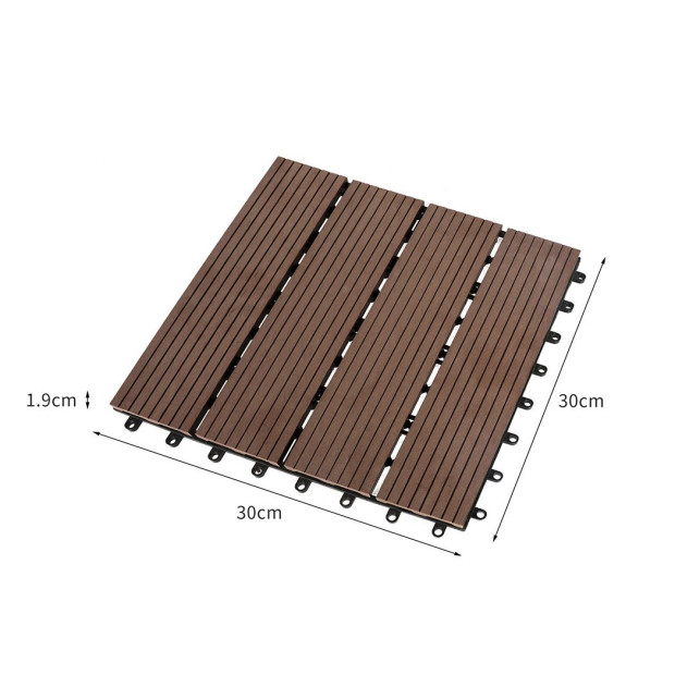 10x Floor Tiles Plastic Decking Garden Backyard Home Decor Image 3