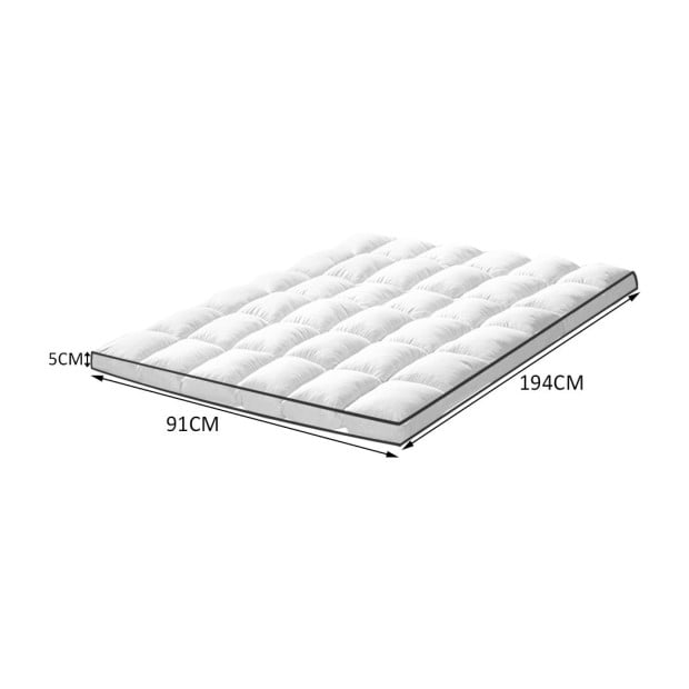 Bedding Pillowtop Mattress Topper Mat Pad Protector Cover Single Image 3