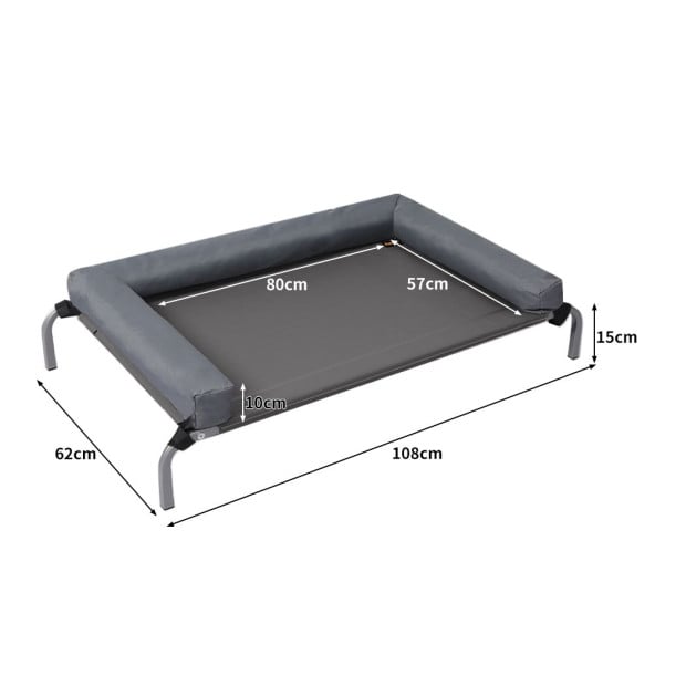 Elevated Pet Bed Dog Puppy Trampoline Hammock Raised Heavy Duty Grey L Image 3