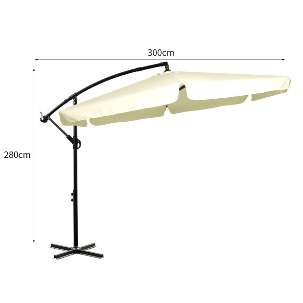 3M Patio Outdoor Umbrella Cantilever Beige Image 3