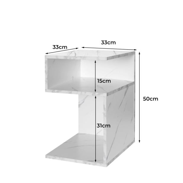 Bedside Drawers Side Table Wood Nightstand Cabinet Bedroom White Image 3
