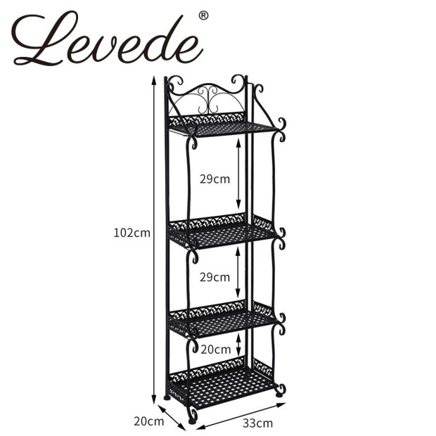 Plant Stand 4 Tiers Outdoor Indoor Metal Flower Pots Rack Garden Shelf Image 3