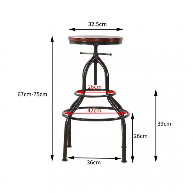2x Bar Stools Stool Gas Lift Kitchen Wooden Dining Chairs Barstools Image 3