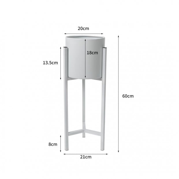 Garden Planter Stand Metal Flower Pot Rack Corner Shelving White - S Image 3