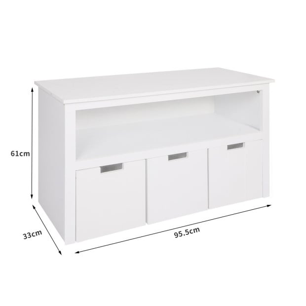 Kids Toy Storage Unit Organiser Box Bookshelf Children Bookcase Wooden Image 3