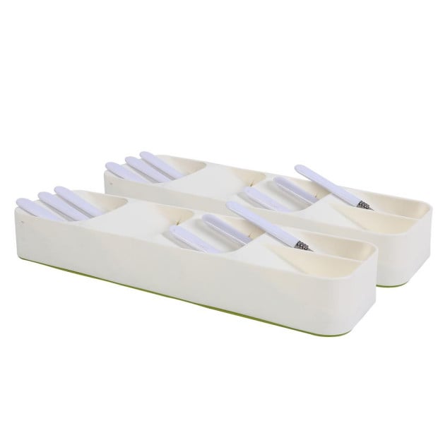 Cutlery Organiser Drying Tray Kitchen Drawer Organizer SpoonBox x2 Image 4