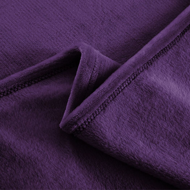 320GSM 220x160cm Ultra Soft Mink Blanket Warm Throw- Aubergine Image 4