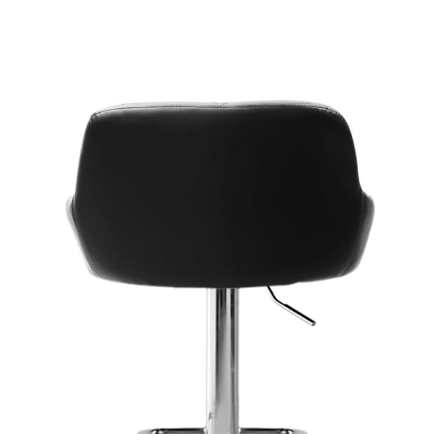 2x Bar Stools Kitchen PU Leather Chairs Gas Lift Swivel Black Image 4