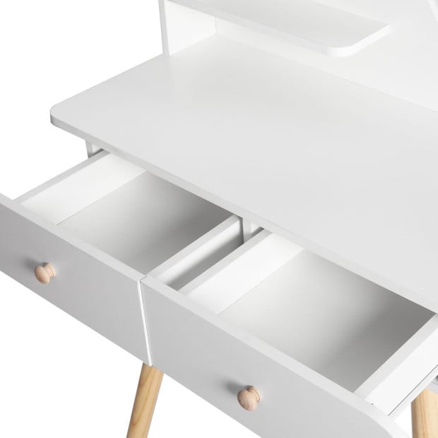 Dressing Table Stool LED Mirror Jewellery Cabinet Makeup Storage White Image 4