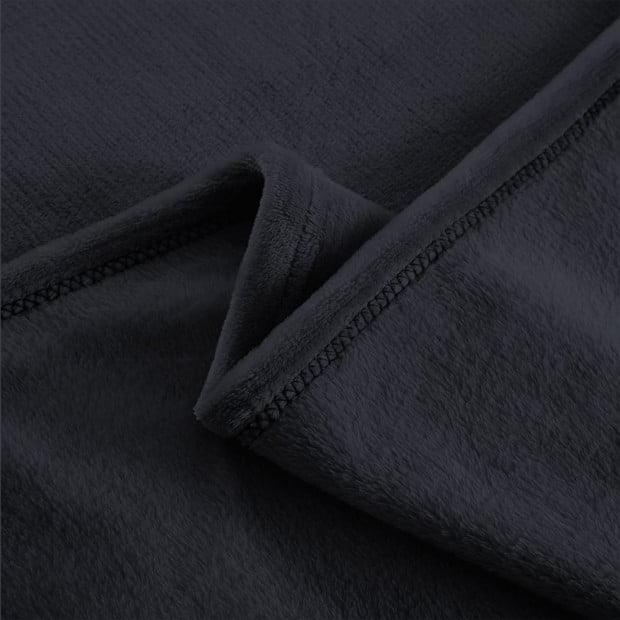 320GSM 220x160cm Ultra Soft Mink Blanket Warm Dark Grey Colour Image 4