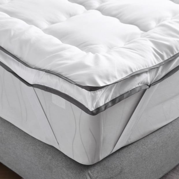 Bedding Luxury Pillowtop Mattress Topper Mat Pad Protector Cover King Image 4