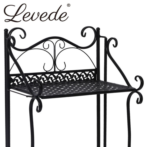 Plant Stand 3 Tiers Outdoor Indoor Metal Flower Pots Rack Garden Shelf 33cm x 20cm x 64cm Image 4