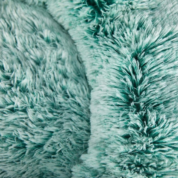 Pet Bed Cat Dog Donut Nest Calming Mat Soft Plush Kennel Teal L Image 4
