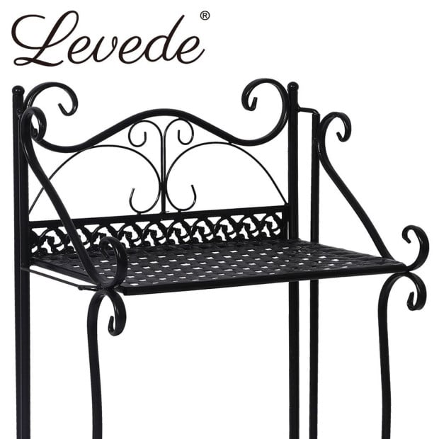 Plant Stand 3 Tiers Outdoor Indoor Metal Flower Pots Rack Garden Shelf 33cm x 20cm x 70cm Image 4