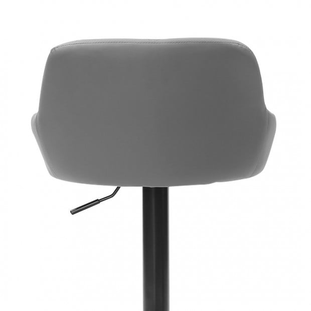 2x Bar Stools Stool Kitchen Chairs Swivel PU Barstools Vintage Grey Image 4