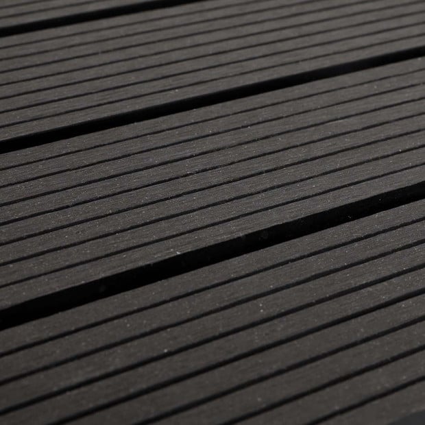 10x Floor Tiles Plastic Decking Garden Outdoor Backyard Dark Grey Image 4