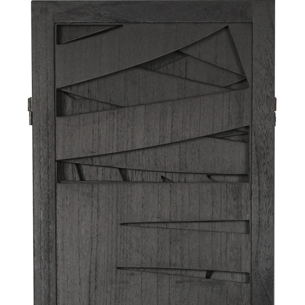 6 Panel Room Divider Folding Screen Partition Multi Sizes Wood Black Image 4