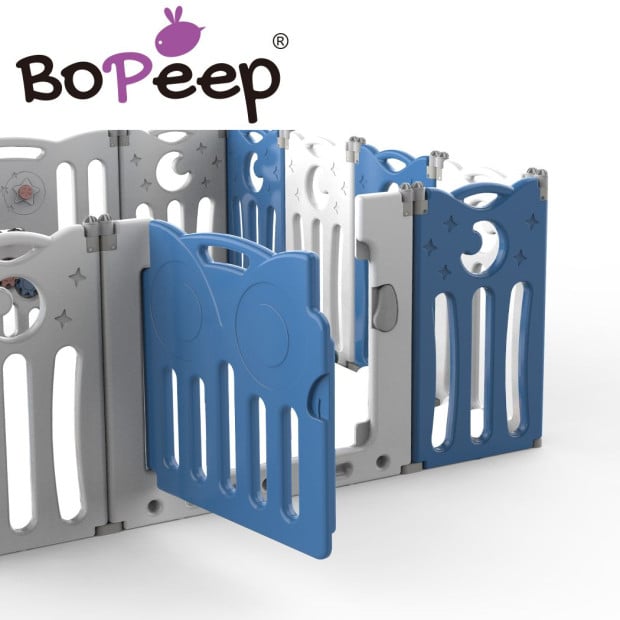 BoPeep Kids Baby Playpen Foldable Child Safety Gate Toddler Fence 18 Panels Blue Image 4