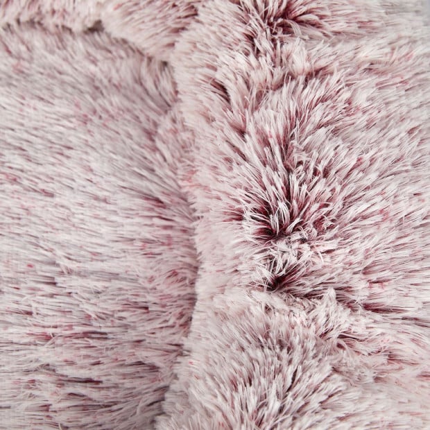 Pet Bed Cat Dog Donut Nest Calming Mat Soft Pink XL Image 4