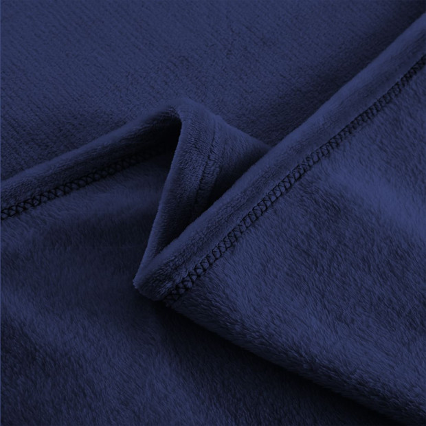 320GSM 220x240cm Ultra Soft Mink Blanket Warm Throw in Navy Colour Image 4