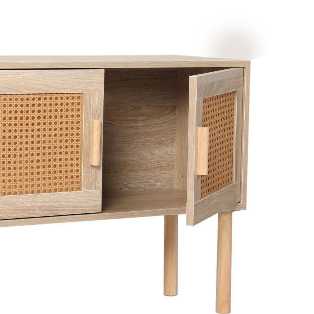 Cabinet Rattan Storage Dresser Chest of Drawers Tallboy Wooden Cabinet Image 4