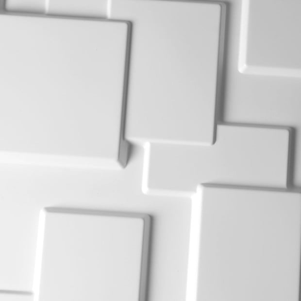 12Pcs 3D PVC Wall Panels Paintable Home Background Decor 50x50cm Square Image 4
