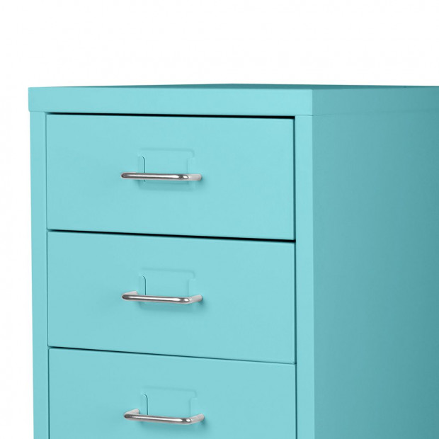 Filing Cabinet Storage Steel Metal Home Office Organise 6 Drawer Blue Image 4