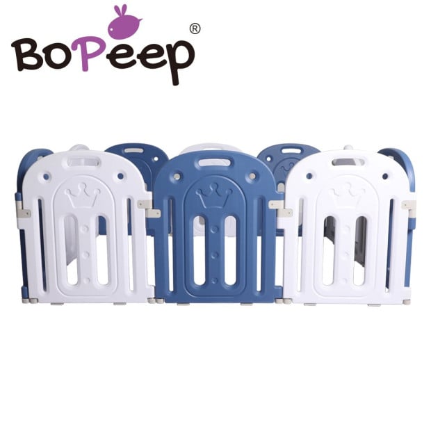 BoPeep Kids Baby Playpen Safety Gate Toddler Fence 10 Panel with Music Toy Blue Image 4