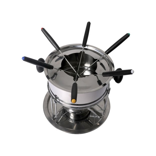 Classic Fondue Set 12pcs Stainless Steel Cheese Chocolate Dipping Image 4