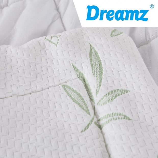 Bamboo Pillowtop Mattress Topper Protector Cover King Single Image 4