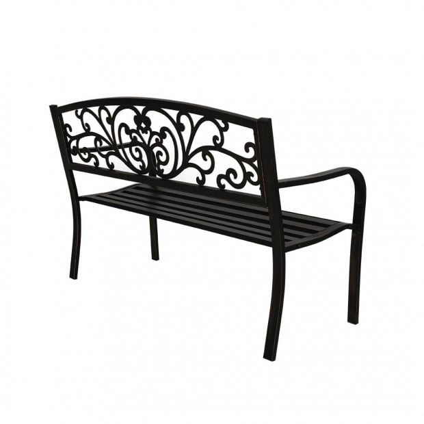 Garden Bench Seat Outdoor Furniture Cast Iron Patio Lounge Chair Image 4