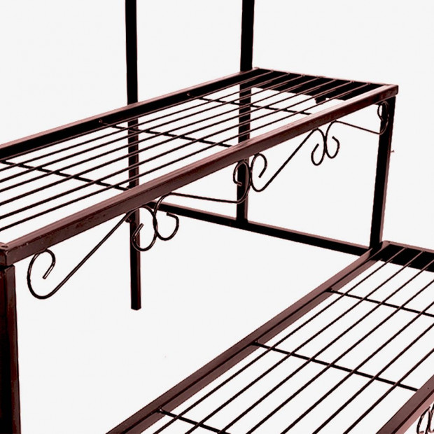 Plant Stand 3 Tier Rectangle Metal Flower Pot Planter Corner Shelf Image 4